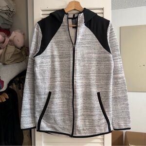 Champion Y2K Athleisure Zip Jacket | Heather Gray Black | XL